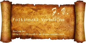 Foltinszki Verbéna névjegykártya